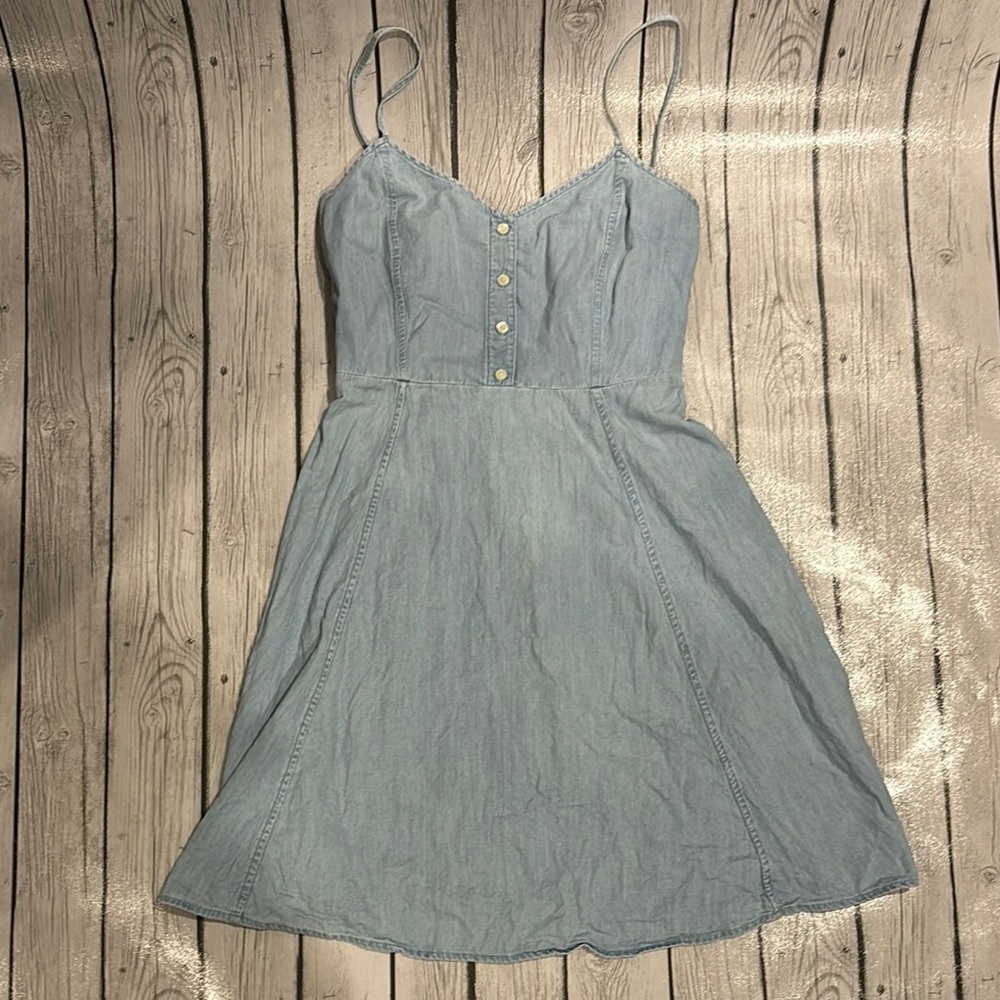 Gap women’s size 4 denim light blue dress casual summer western wear style